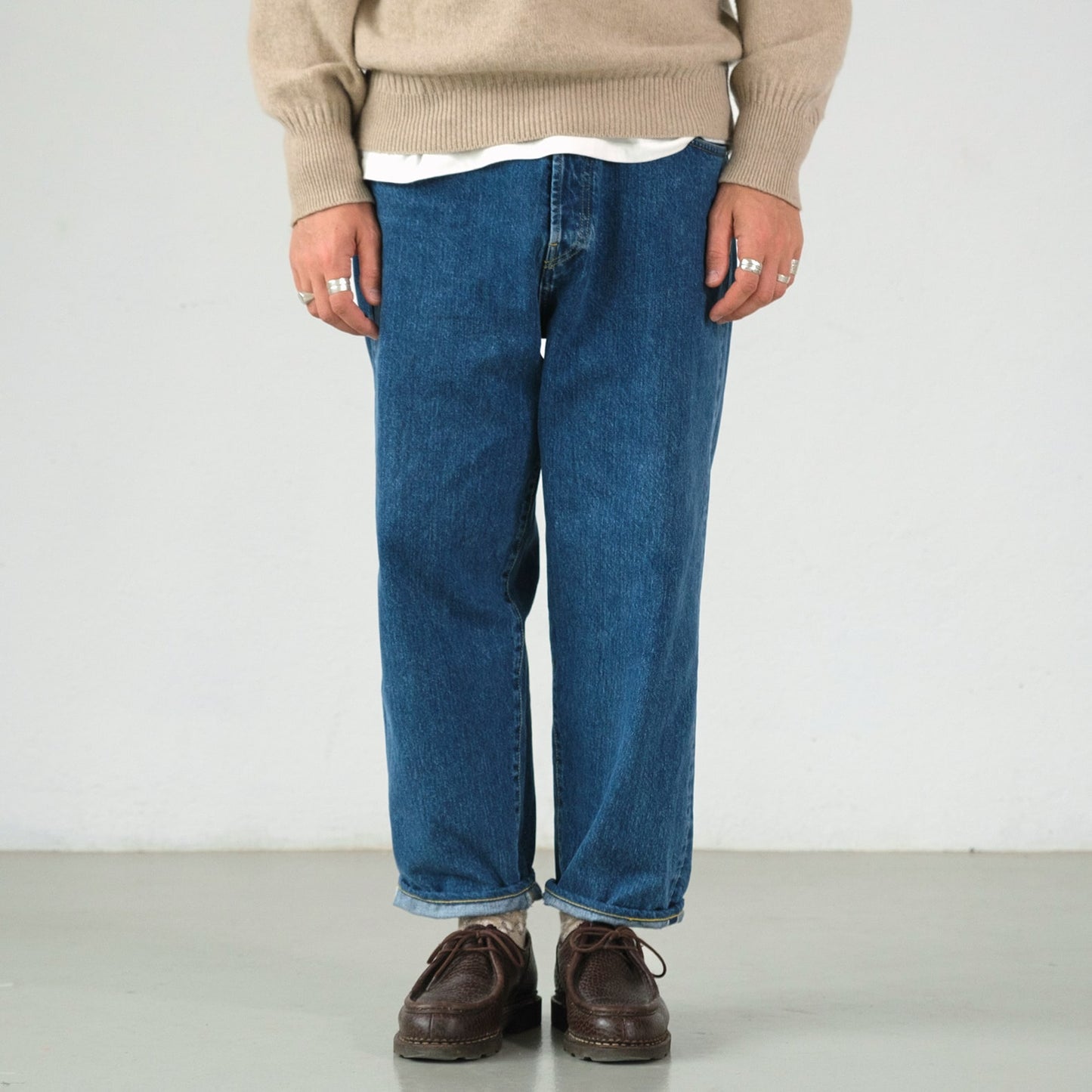 Jean loose tapered stonewash taille haute