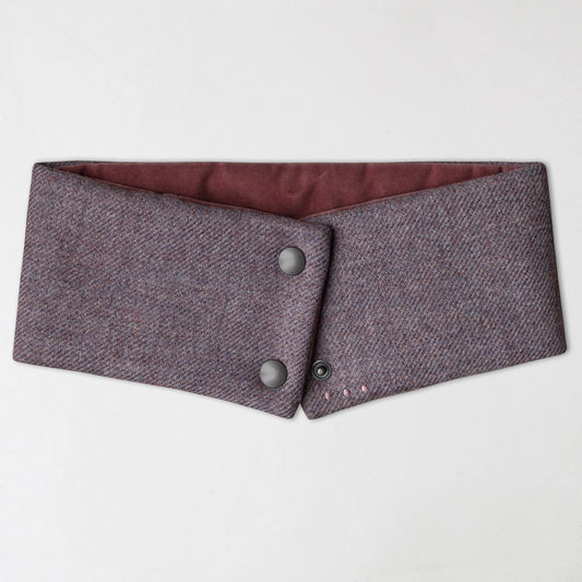 Intercollar parme en laine et velours