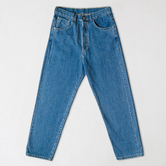 Jean loose tapered 13 oz mid stonewash taille haute