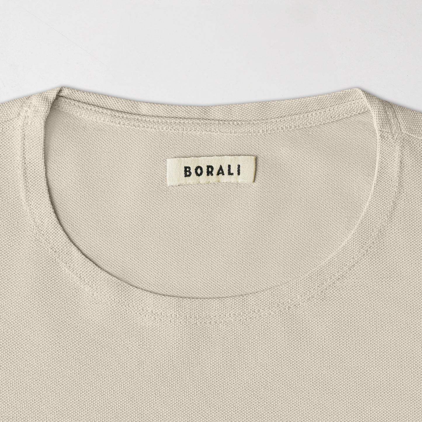 T-shirt beige pique knit
