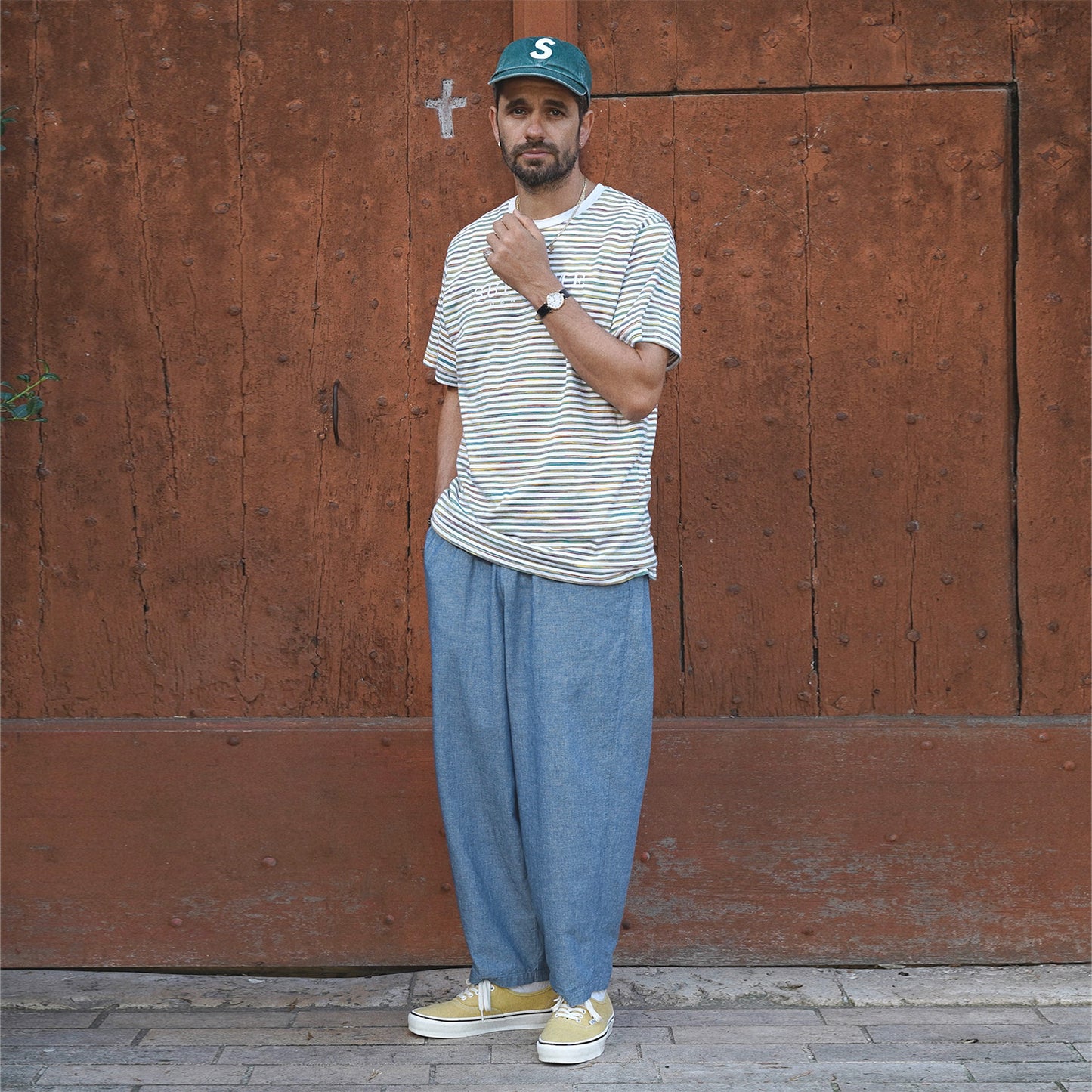 Warm up pants blue chambray