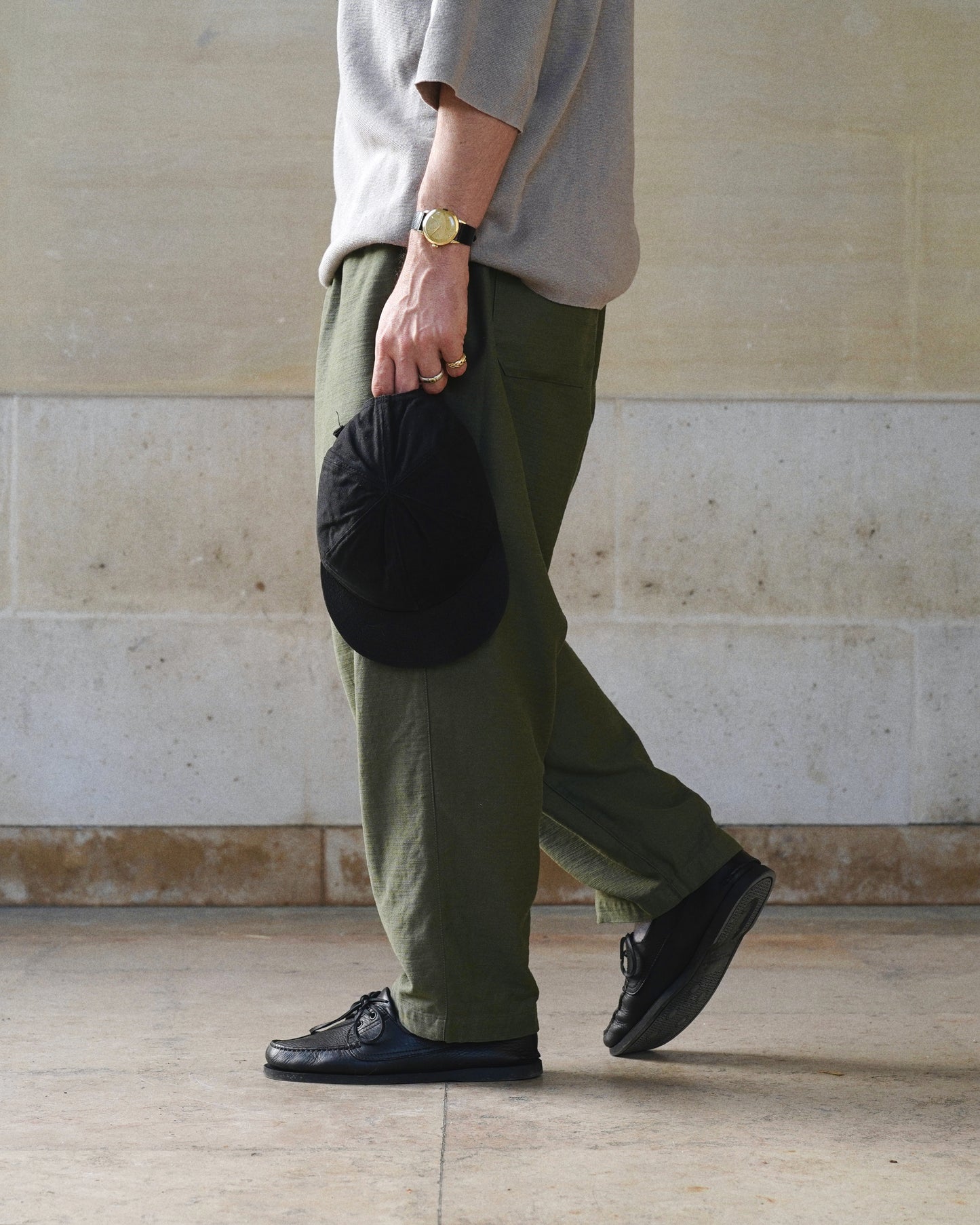 Warm up pants sateen olive