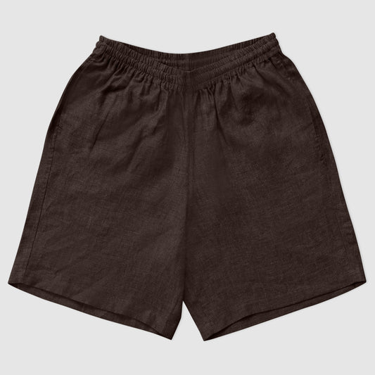 Bball short lin marron