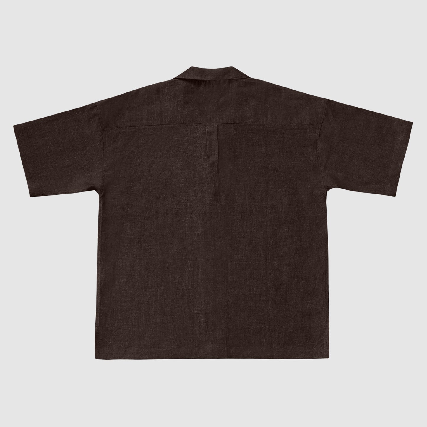 Bell shirt - camp collar brown linen