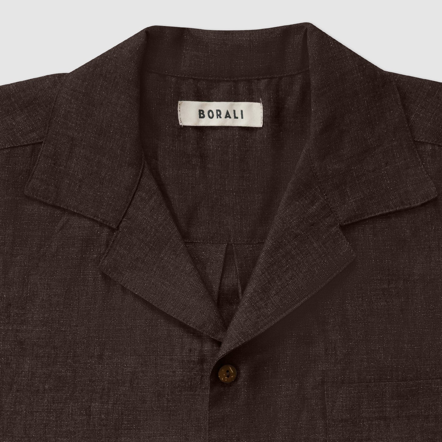 Bell shirt - camp collar brown linen