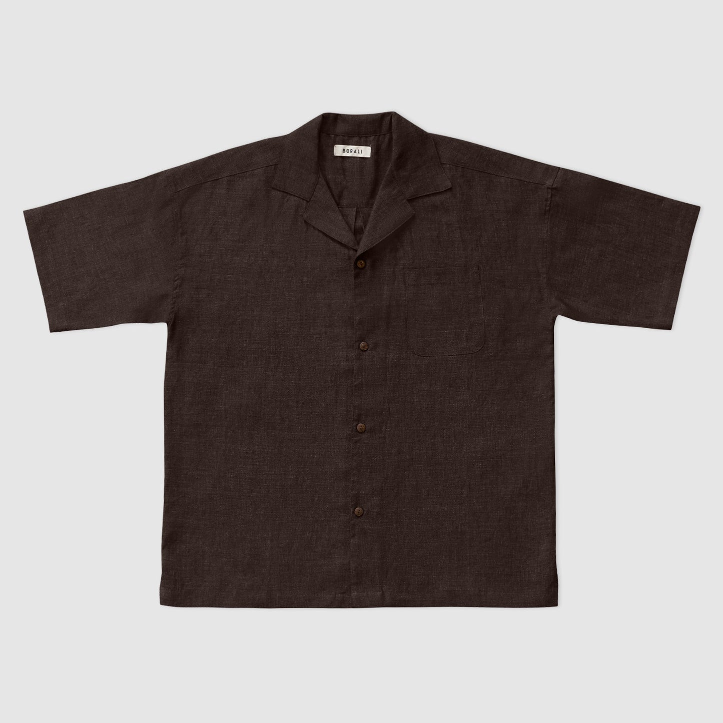 Bell shirt - camp collar brown linen