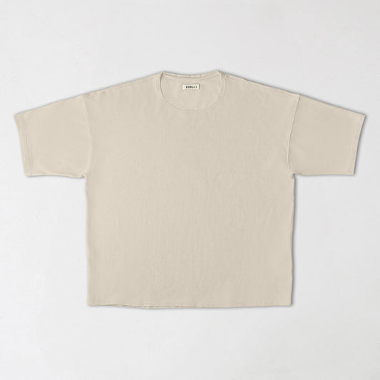 T-shirt beige pique knit